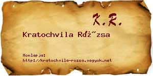Kratochvila Rózsa névjegykártya